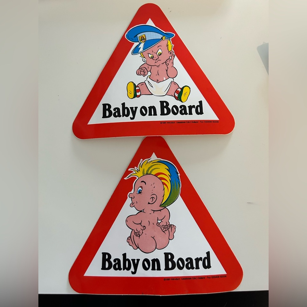 Vintage stickers / Baby on Board Signs (1991) – Interduct, Holland